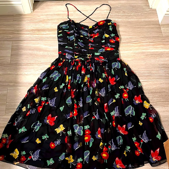 Anna Sui Anthropologie Silk Butterfly Dress - Picture 2 of 11